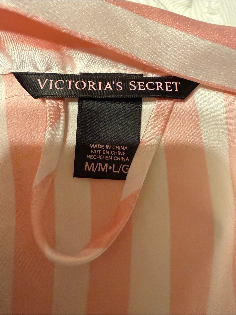 Victoria's Secret Pink and White Satin Striped Kimono - Picture 5 of 5